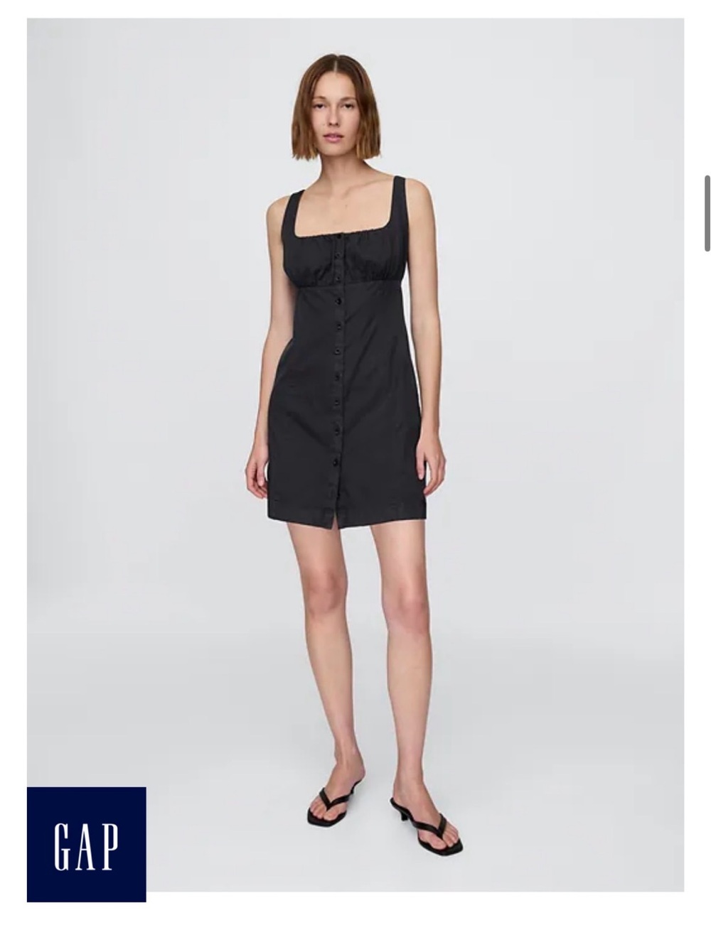 NWT size S Tall - GAP Black Button-Front Sundress